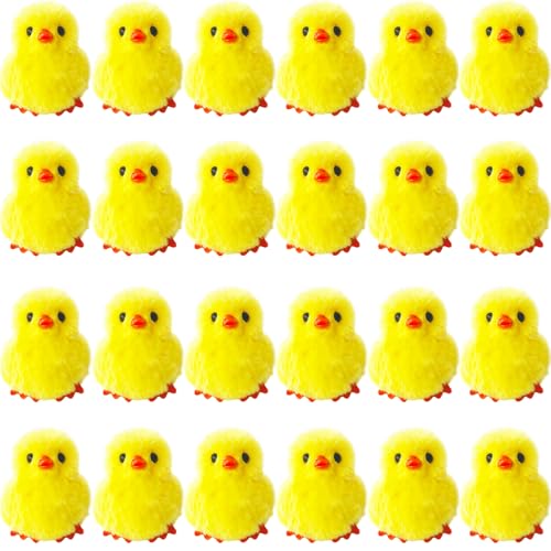 Baaxxango 24 PCS Easter Fluffy Chicks34 Inch Yellow Soft Plush Chicks FigurinesRealistic Plush Farm Chick Mini Ornaments Stuffed Animal for EasterParty FavorsGift Bag Filler - Image 1