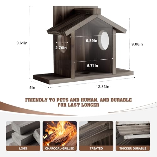 Gnodry Gnodary Squirrel Feeders for Outside, Durable Squirrel House for Outdoor - Chipmunk Feeder, Squirrel Food for Backyard Squirrels Hold Corn, Corn Cob, Peanuts (Walnut Brown) - Image 2