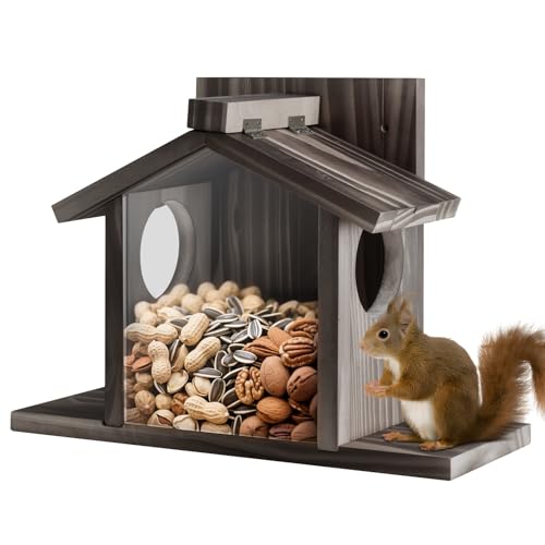 Gnodry Gnodary Squirrel Feeders for Outside, Durable Squirrel House for Outdoor - Chipmunk Feeder, Squirrel Food for Backyard Squirrels Hold Corn, Corn Cob, Peanuts (Walnut Brown) - Image 1
