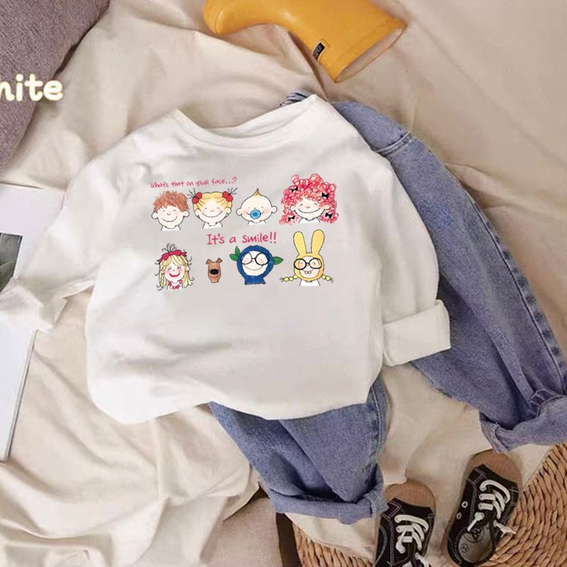 Autumn 2024 Children'S Long-Sleeved Base Shirt New Printed Stylike Casual T-Shirt Trendy Top For Baby Boys And Girls - Image 1