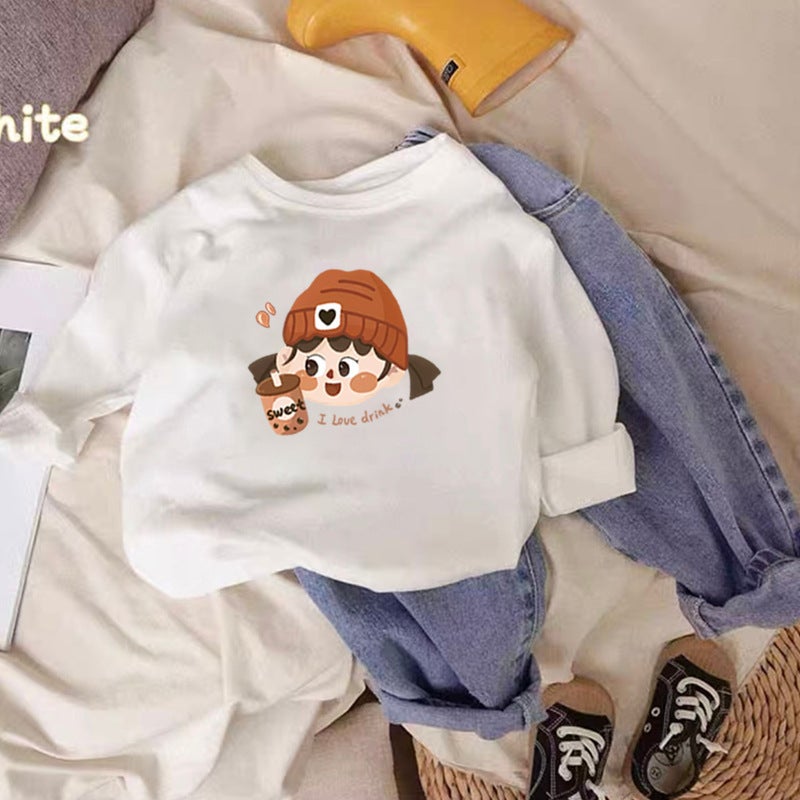 Autumn 2024 Children'S Long-Sleeved Base Shirt New Printed Stylike Casual T-Shirt Trendy Top For Baby Boys And Girls - Image 5