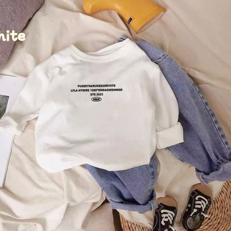Autumn 2024 Children'S Long-Sleeved Base Shirt New Printed Stylike Casual T-Shirt Trendy Top For Baby Boys And Girls - Image 3