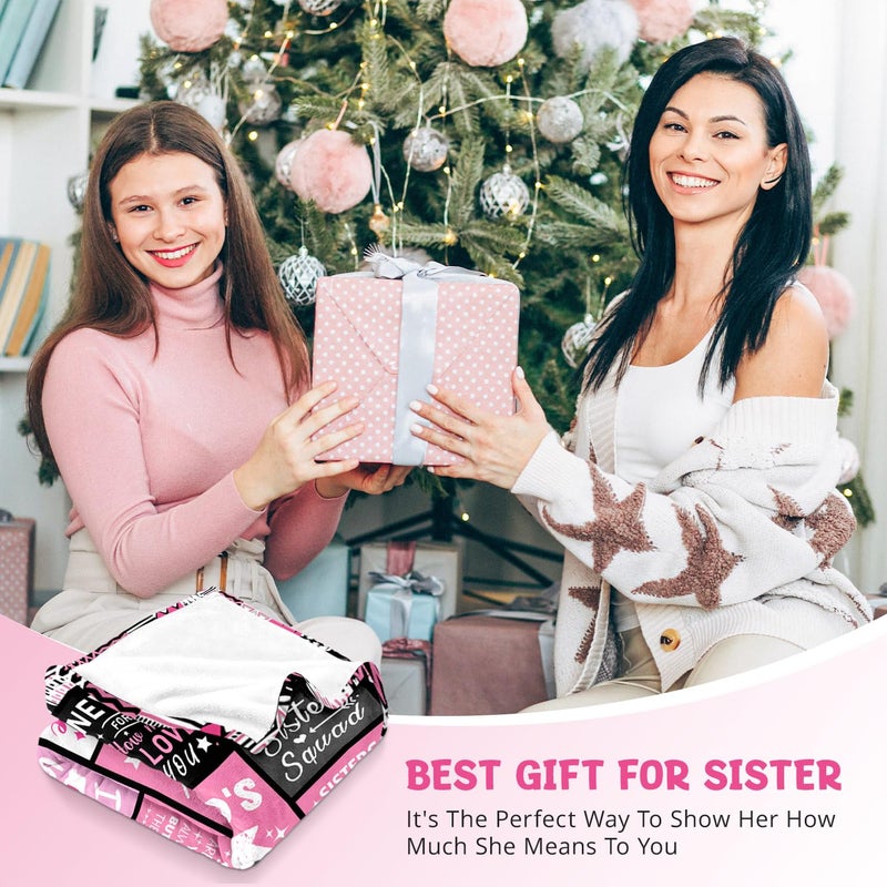 PVDSAVE Sisters Birthday Gifts - World's Best Sister Ever Gifts from Sister - Mothers Day Christmas Valentines Day Birthday Graduation Present for Sis Adult - Sisters Life Blanket 50"x60" - Image 2