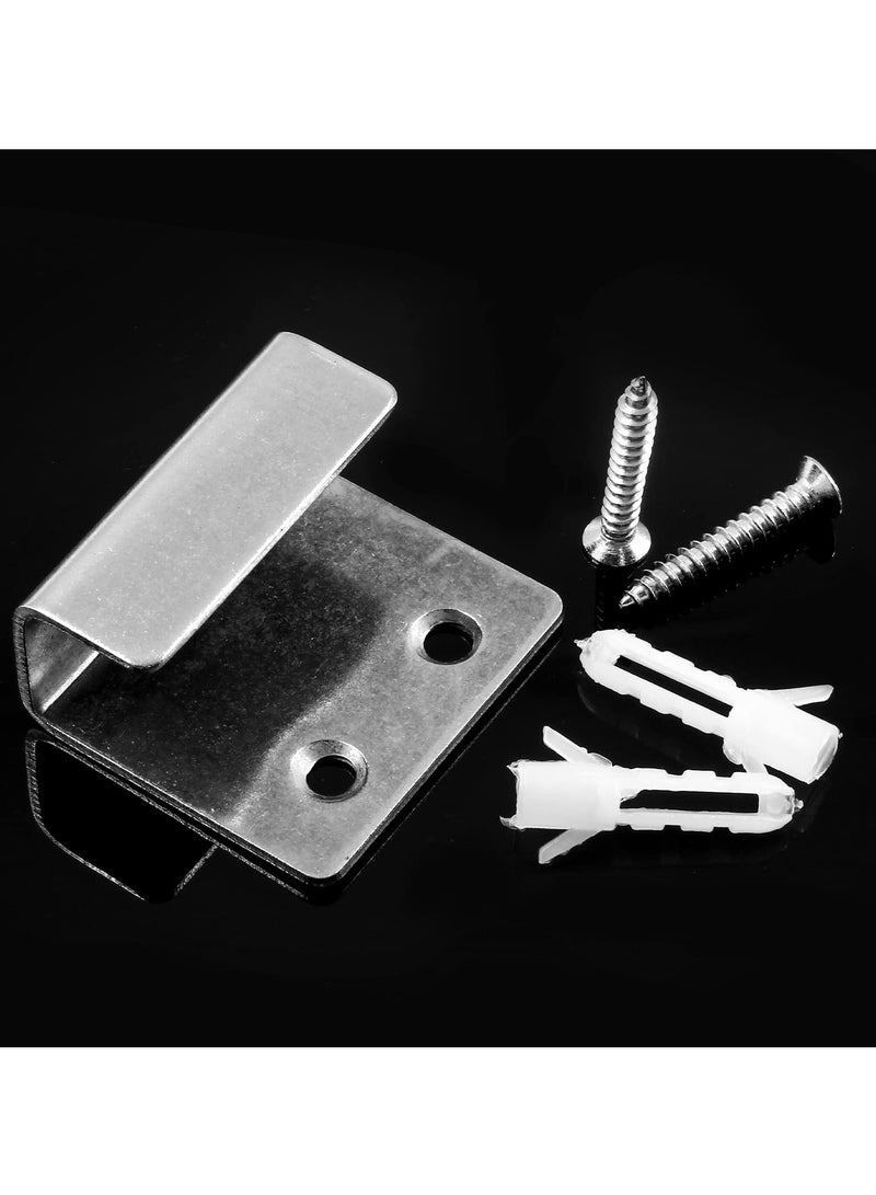 SYOSI 10 Pcs Stainless Steel Tile Display Wall Hangers, Silver Wall Mount Brackets Hooks, Heavy Duty for Mirrors, Picture Frames, Ceramic Wall Displays  - Image 5