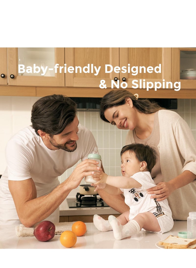 Momcozy Natural Baby Bottle, 10oz Wide-Neck Breast Milk Container, Breastmilk Storage Bottle for Fridge & Momcozy Breast Milk Cooler, BPA Free Milk Collection Bottles, Breastfeeding Essential, 4PCS - Image 5