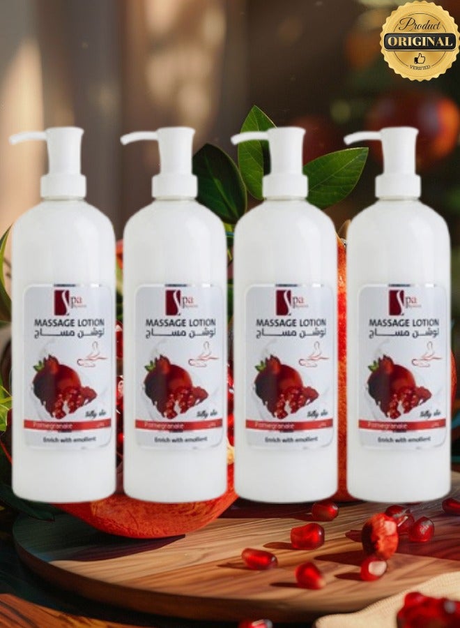 Spa System 4 Pieces Massage Lotion Pomegranate Enrich With Emollient - Image 1