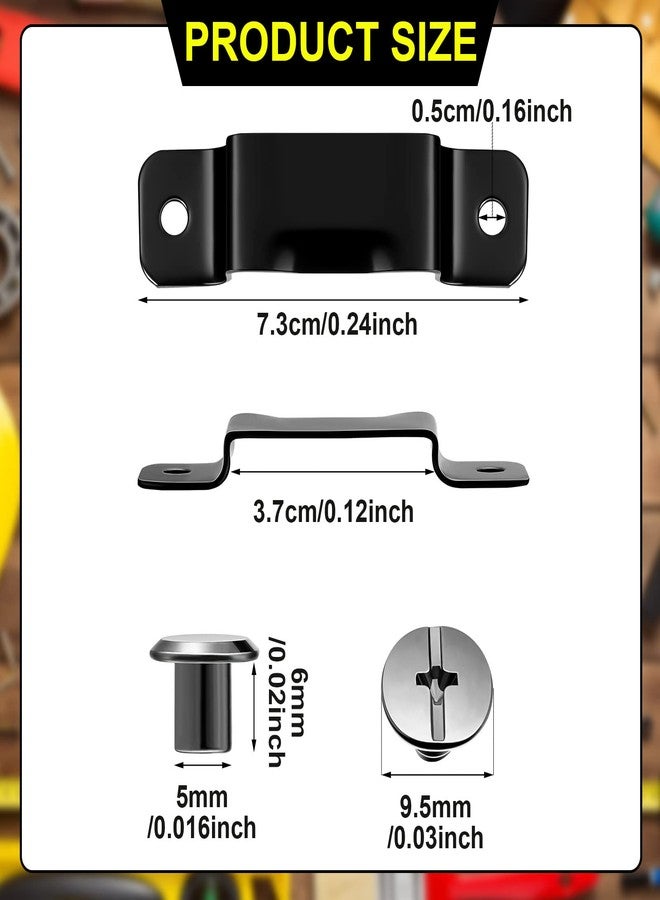 Dunzy Small Metal Tape Measure Holder Clip Occidental Tape Tool Measure Belt Clip for Tool Belt with Mounting Screw for Drill Leather Pocket(8 Set) - Image 2