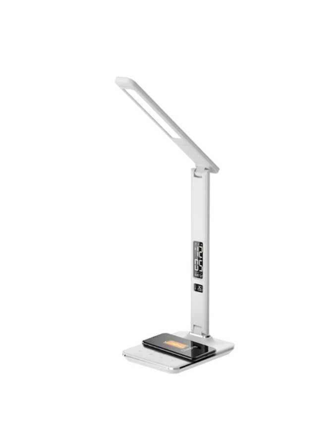 كروني مصباح طاولة Crony U13q مع شحن لاسلكي - ساعة إضاءة ليلية LED مصباح مكتبي مع شاحن لاسلكي مدمج وساعة منبه - Image 2