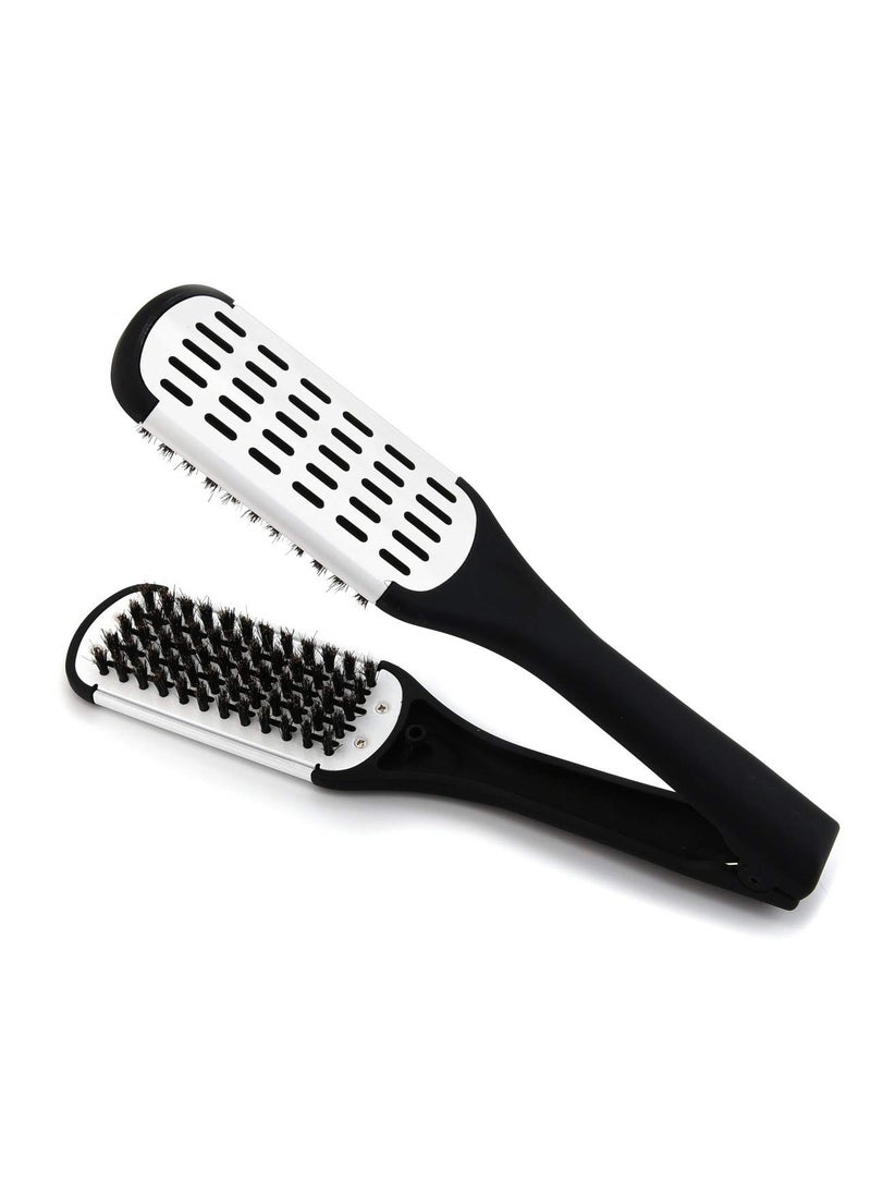 Aethland - Aethland Double-Sided Boar Bristle Brush and Hair Straightening Comb for Smoothing and Styling - Image 1