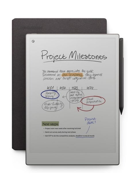 reMarkable Paper Pro Bundle - 11.8” Color Digital Tablet with Marker Plus & Mosaic Wave Folio Cover, Adjustable Reading Light, Real Paper Feel, and 14-Day Battery Life