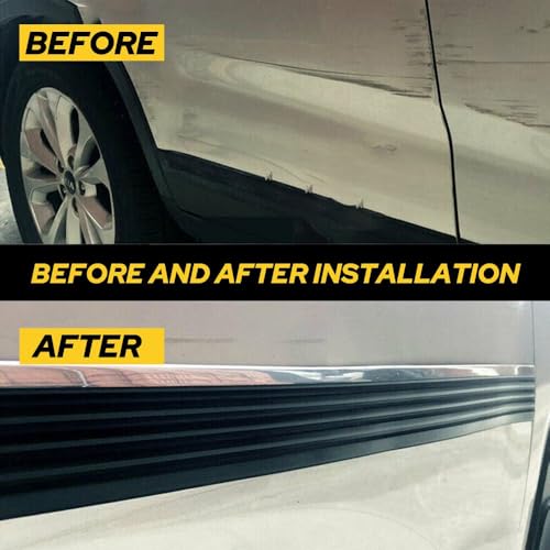 AutoBizarre Car Side Skirt Edge Anti-Collision Anti-Scratch Black Rubber & Chrome Tape Strip 6cm x 4mtrs for Car Door/Side Protection & Decoration Universal for All Cars - Image 4