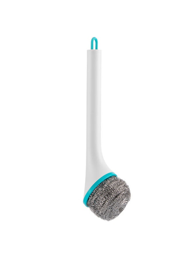 CHAHUA Camellia, Cleaning Steel Wool Pot Brush, Long Handle Pot Scrubber, Replaceable Head Pot Brush, Dish Scrubber - Image 2