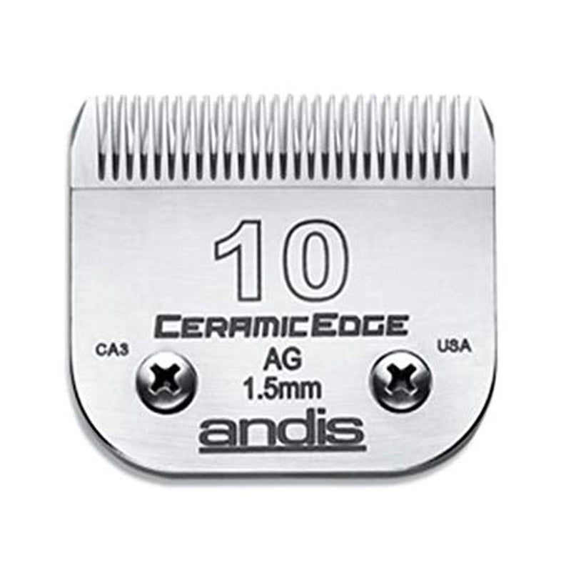 Andis Ceramic Edge Detachable Pets Clipper Blade, Carbon-Infused Steel With Sharp Cutting Tech, Runs Cooler & Stays Sharper, Resists Rust & Heat, Size-10 - Fits Ag, Agc & Bdc Series, Chrome - Image 1