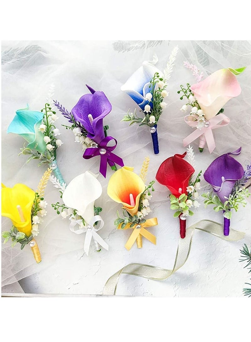 SYOSI زهور الكالا الوردية 24 قطعة زهور اصطناعية ، زهور الكالا الوردية ذات اللمسة الحقيقية زهور مزيفة للتزيين لتزيين المنزل باقة عروس باقات زفاف وتنسيقات مركزية (وردية) - Image 4