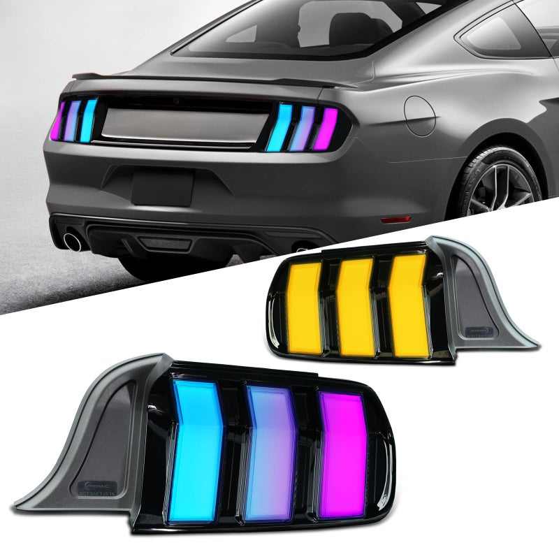 Archaic Tail Lights Assembly Compatible with 20152023 Ford Mustang Shelby GT350 GT500Tail Lamp with Start Up Animation Sequential Turn Signal