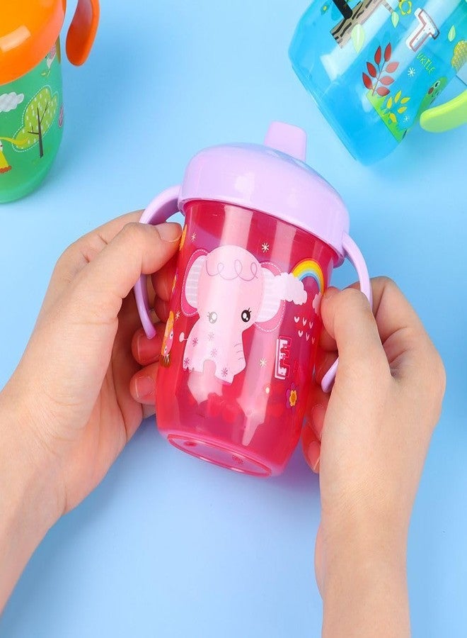 Moppets كوب شرب للأطفال من موبيتس، بتصميم تقويمي، للتحكم في تدفق السوائل، مقاوم للانسكاب والتنقيط، مزود بغطاء ومقبض مزدوج (وردي) - Image 2