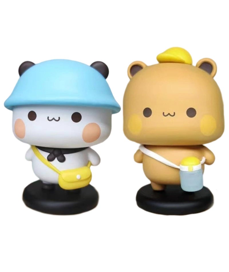 SQUISHCO 2Pcs Car Decoration Items Interior, Car Dashboard Accessories Toys, Adorable Panda Decor for Vehicle Interior, Fun Car Dashboard Decoration Items for Office Desk Decor and Gift Giving - Image 1
