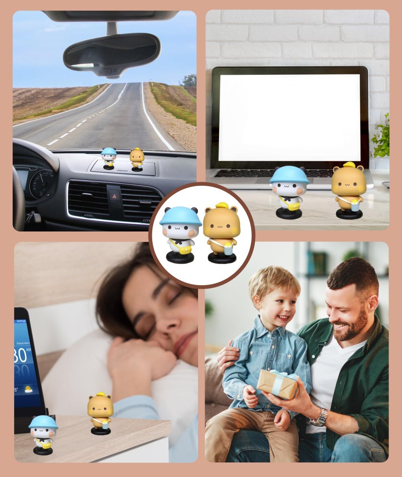 SQUISHCO 2Pcs Car Decoration Items Interior, Car Dashboard Accessories Toys, Adorable Panda Decor for Vehicle Interior, Fun Car Dashboard Decoration Items for Office Desk Decor and Gift Giving - Image 5