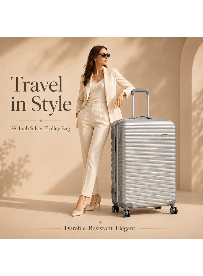Large Hard Shell Luggage Trolley Suitcase with 360° Spinner Wheels, Secure Lock, Original Polypropylene Construction for Long Trips and Frequent Travel - Image 1