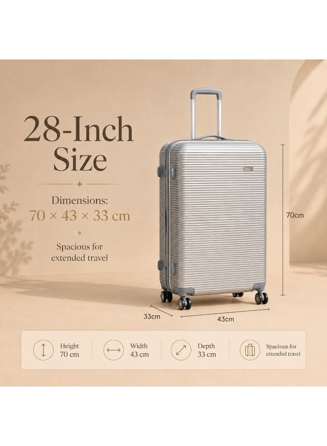 Large Hard Shell Luggage Trolley Suitcase with 360° Spinner Wheels, Secure Lock, Original Polypropylene Construction for Long Trips and Frequent Travel - Image 2