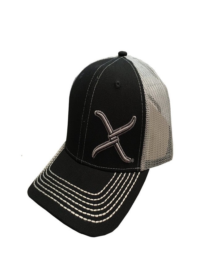 Twisted X 6-Panel Adjustable Cap, Snapback, OSFA (Black/Grey)