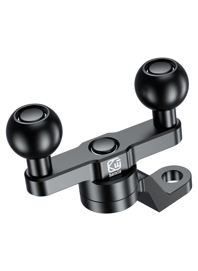 Sports Camera Adapter Ball Head 25mm Mobile Phone Bracket Pipe Clamp Fixed Base One Inch Double Ball Head Bar Accessories-Color:R20-A Rotatable Double Ball Rearview Mirror - Image 1