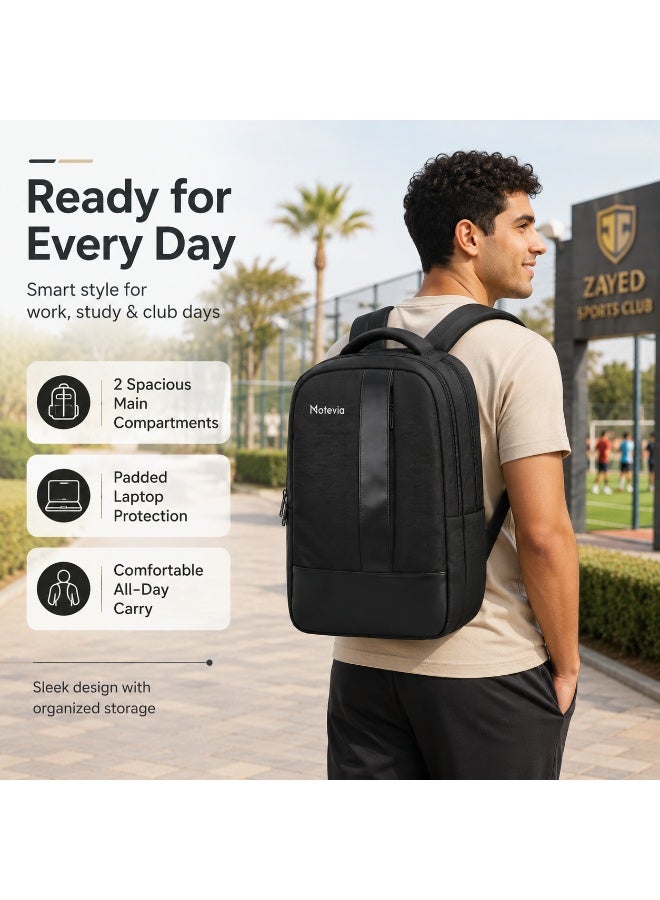 MOTEVIA Multifunctional Backpack Made of High Quality Canvas Laptop Bag – Fully Lined Inside – Multi-Pocket Backpack Suitable for Work, University and Travel - Image 2