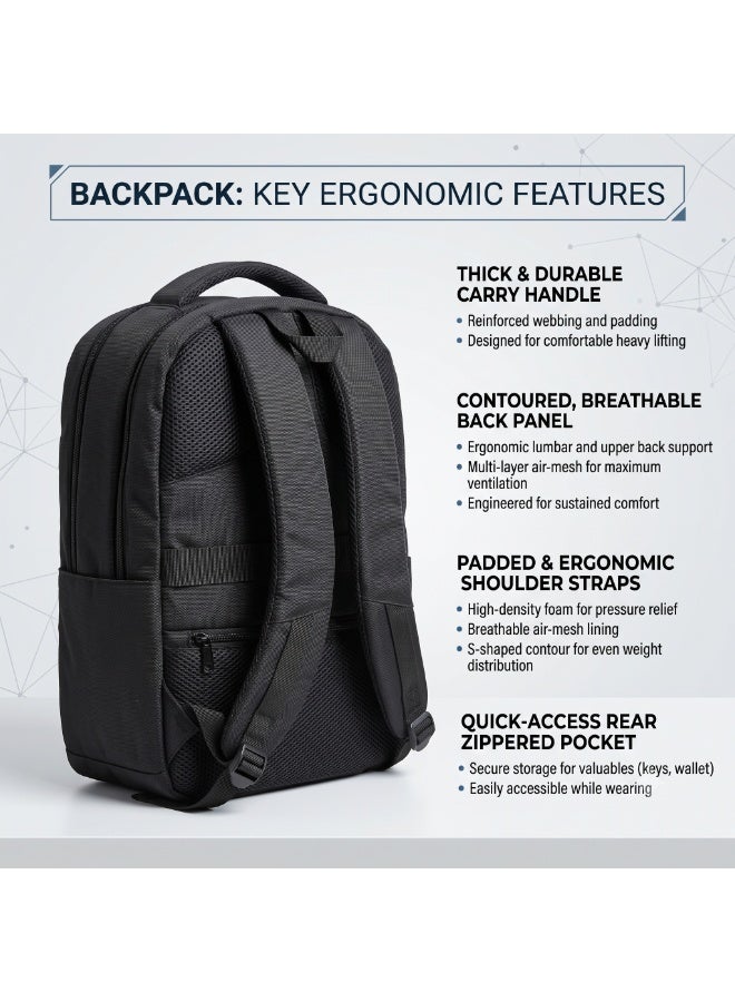 MOTEVIA Multifunctional Backpack Made of High Quality Canvas Laptop Bag – Fully Lined Inside – Multi-Pocket Backpack Suitable for Work, University and Travel - Image 3