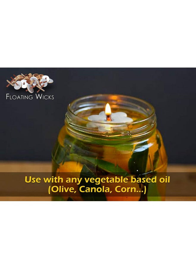 Ner Mitzvah Ner Mitzvah Flower Shaped Floating Wicks - 50 Count (Approx.), Cotton Wicks and Cork Disc Holders for Oil Cups - Bonus Wick Removal Tweezers  - Image 5