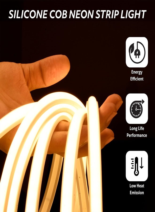 Forus 30 Meter LED Neon Strip Light, 10mm Warm White Waterproof Flexible 30M COB Neon Rope Light, Cuttable LED Strip for Indoor Outdoor Wall Decor, Home, Shop, Party & Festival Lighting 1-Yr Warranty - Image 5