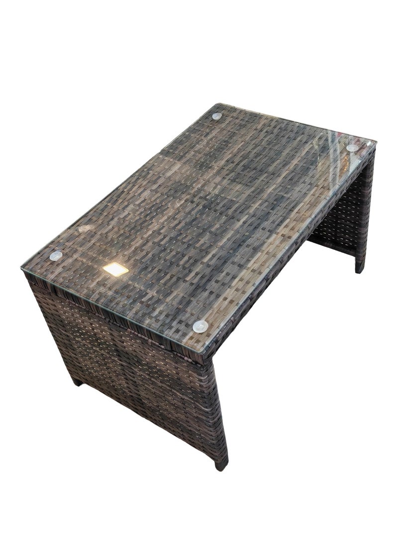 Oasis Casual Outdoor 4 Seater brown Color Rattan Sofa with Grey Cushion - Image 3