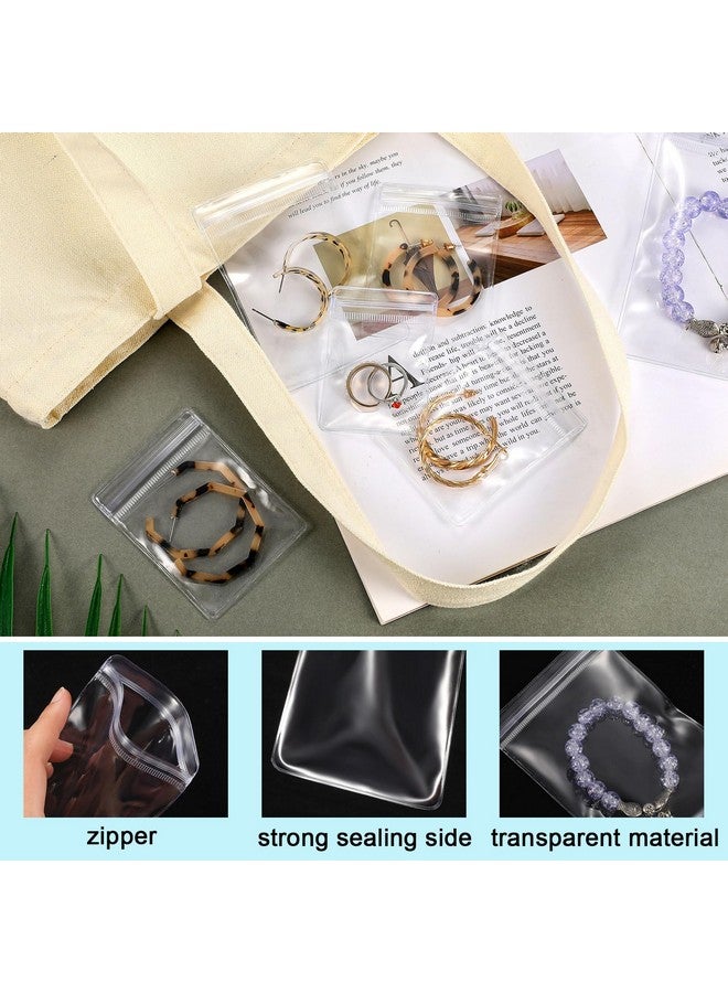 Sureio 200 Pcs Anti Tarnish Strips with Clear Plastic Jewelry Bags Sets, 100 Assorted Size Transparent Jewelry Storage Bags and 100 Anti Tarnish Strips for Packaging Jewelry Rings Earrings - Image 2
