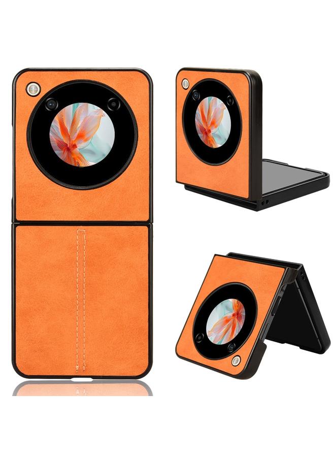 The Bros حافظة لهاتف ZTE nubia Flip / Libero Flip بنمط بقرة مع غطاء خلفي مخيط