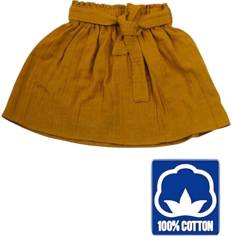 تيزجيلسين Girls 2 Layer Muslin Fabric 100% Organic Cotton Skirt