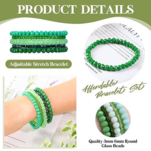 Junkin 60 Pcs Crystal Beaded Bracelets Bulk for Women Bohemian Multi Layer Stacking Statement Stretchy Strand Crystal Bead Bracelets Versatile Slip on Shiny(Multicolor) - Image 3