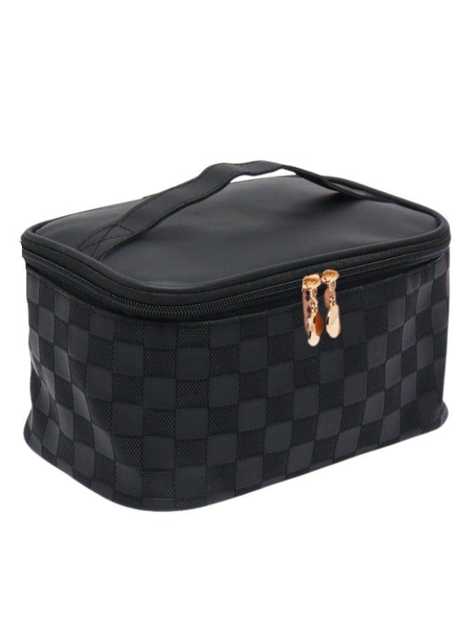 حقيبة مكياج نسائية - حقيبة مستحضرات تجميل من جلد البولي يوريثان، منظم مكياج للسفر، حقيبة أدوات الزينة خفيفة الوزن، حقيبة محمولة متعددة الوظائف لمستحضرات التجميل وإكسسوارات التجميل - Image 1