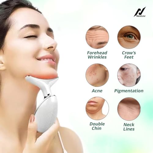 Nexlev Skin Lift Device | 7 Color LED | Face & Neck Skin Lifting| 3 Massage Modes| Face Sculpting Tool |Micro-currents to reduce Wrinkles| Hot Compress | Rechargeable| Type-C| 180 Min Use| Glow+ LE-04 - Image 2