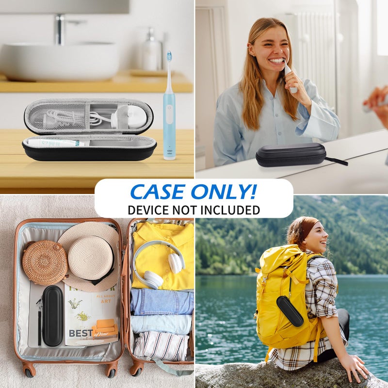 TYSORETY Toothbrush Travel Case for Oral B/Oral-B Pro 1000 1500 5000 7000 & Philips Sonicare 4100 1100 5300 5100 6100/iO Electric Toothbrush, Hard Protective Storage Bag (Black) - Image 4