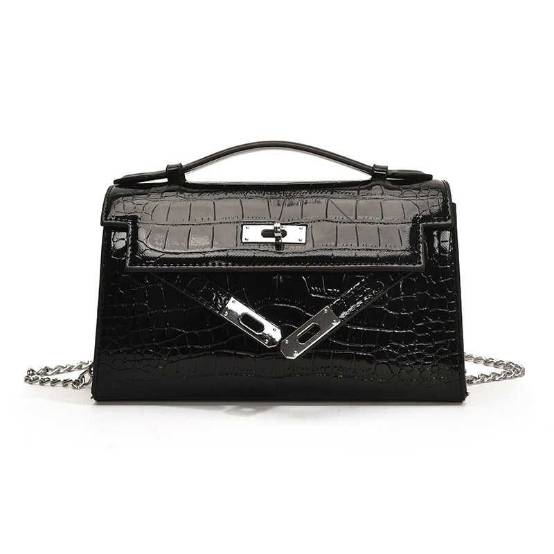 Bag Women'S Versatile Fashion Texture Slung Small Bag Crocodile Kelly Bag Shoulder Bag - Image 1