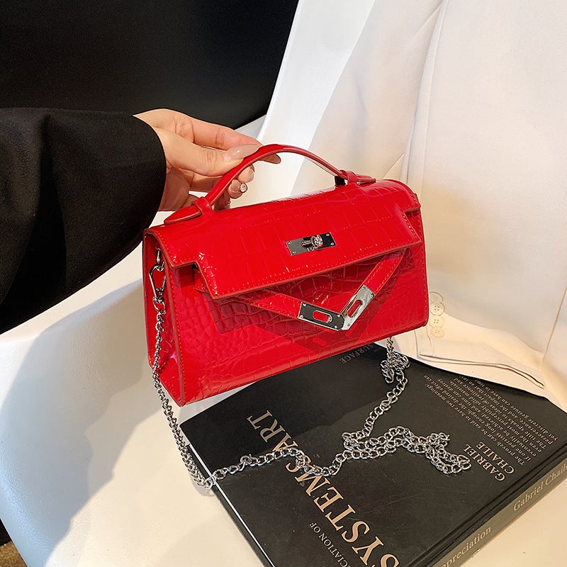 Bag Women'S Versatile Fashion Texture Slung Small Bag Crocodile Kelly Bag Shoulder Bag - Image 2
