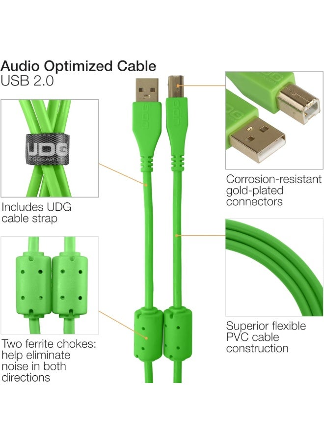 UDG Ultimate Audio Cable USB 2.0 A-B, Green, Straight, 3 m - Image 2