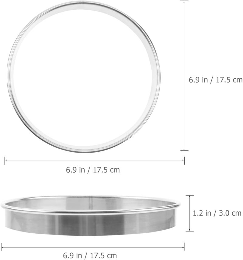 Yardwe Stainless Steel Muffin Rings Mousse Rings 9 inch Non Stick Pizza Cutter Rings Egg Pancake Rings Metal Tart Pastry Rings Molds for Cooking Baking Cakes Desserts Dough - Image 3