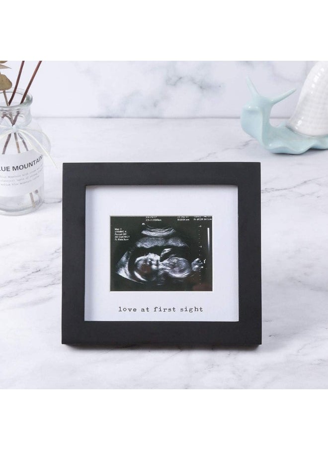 IHEIPYE IHEIPYE Baby Sonogram Photo Frame - 1st Ultrasound Picture Frame - Idea Gift for Expecting Parents, Baby Shower, Gender Reveal Party, Baby Nursery Decor (Silver Text, Black)  - Image 2