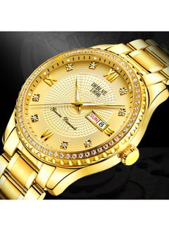 NIBEMINENT Diamond-encrusted Swiss Brand Automatic Movement Watch Luminous Calendar Men's Korean-style Couple Non-mechanical Women's Waterproof 