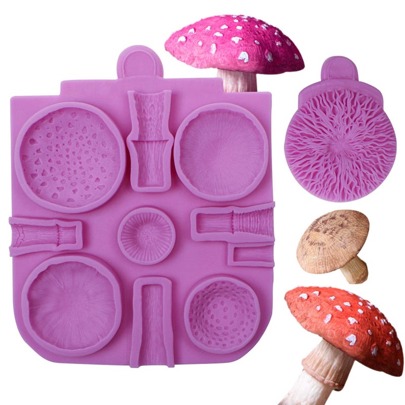 Mushrooms Silicone Mold Toadstools Veiner Chocolate Molds for Wedding Cake Decoration Cupcake Toppers Pudding Cookie Crumble