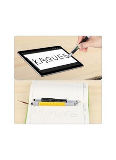 PROMASS promass 6 in 1 Multitool Pen, Pocket MultiTool with Stylus Ruler Level Screwdriver Ballpoint Touch Screen Pen, Cool Must-Have Gadgets Birthday Gifts for Woodwork Electrical Engineers, Yellow and Black  - Image 3