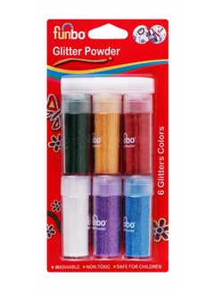 Funbo 6-Piece Glitter Powder With A Pack Of Glue 