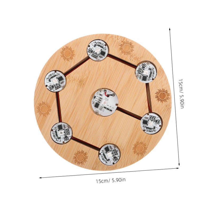 Wood Base Crystal Ball Stand with Adjustable LED Lights for Globe Display - Image 3