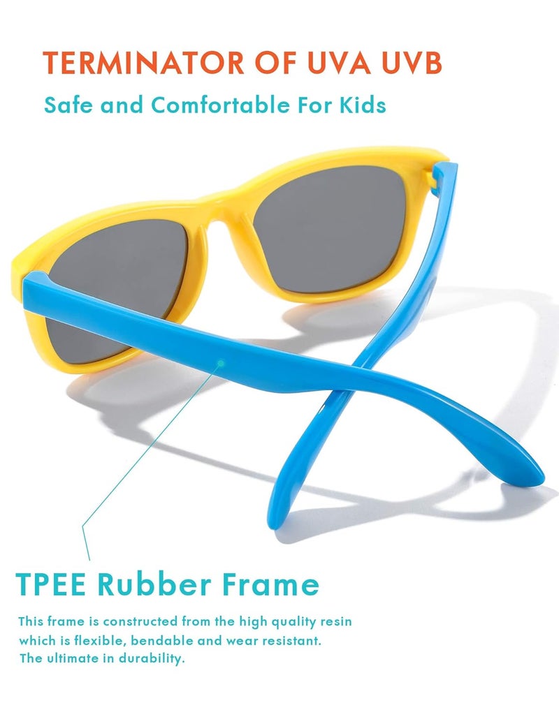 ROSSINI نظارات شمسية مرنة للأطفال ROCF ROSSINI قطبية غير قابلة للكسر للأطفال من عمر 2-8 سنوات مع علبة - Image 4