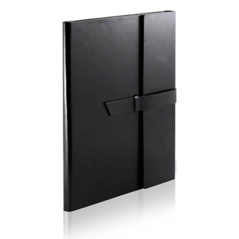 Gallaway Leather Padfolio Portfolio Folder - Slim Portfolio Folio Organizer Holder For Letter Legal A4 Note Pads Notebooks For Men Women Refillable Business Leather Portfolio Binder  Black - Image 1